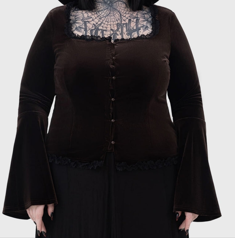 Elegant Black Velvet Women's Top